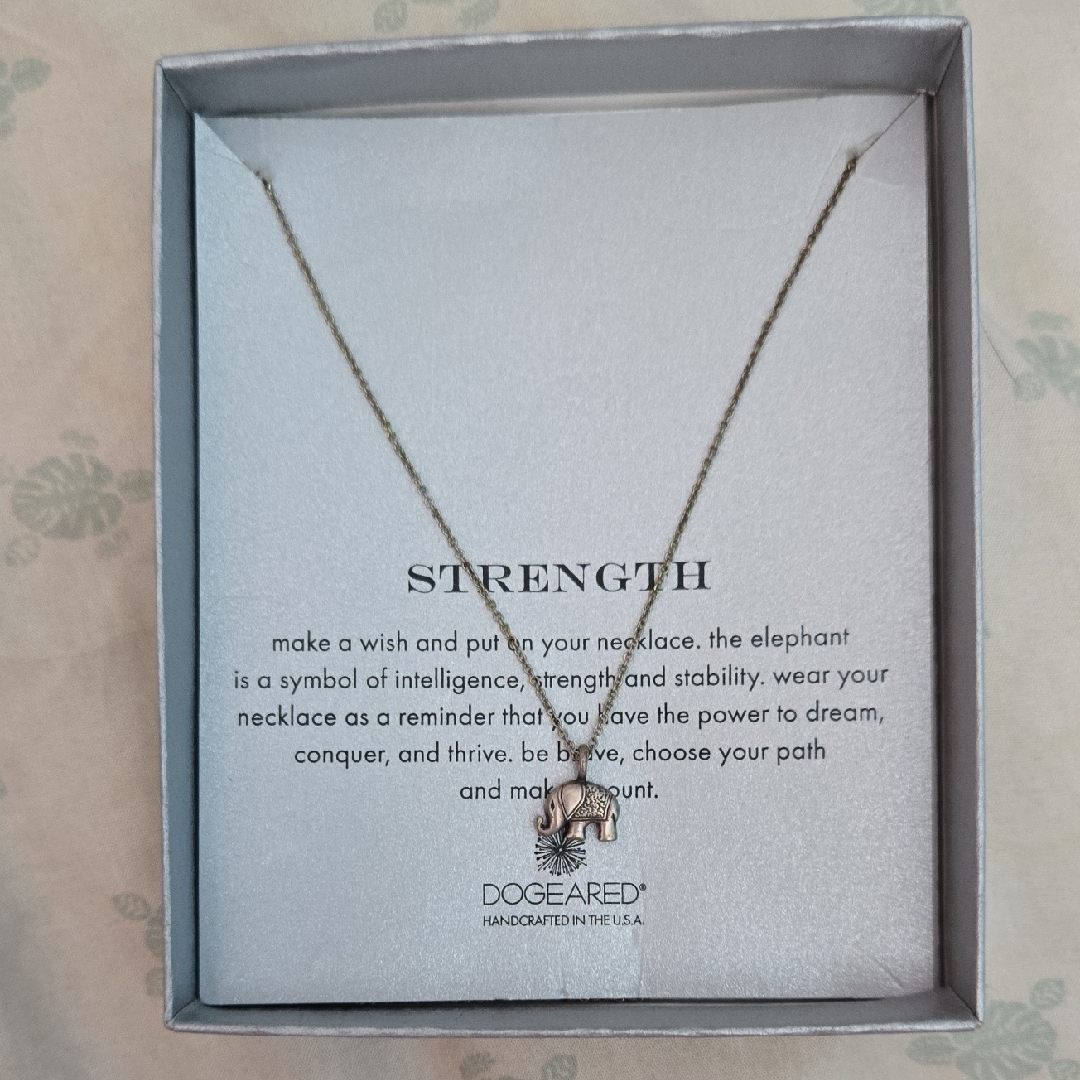 Dogeared Silver Elephant Charm Necklace